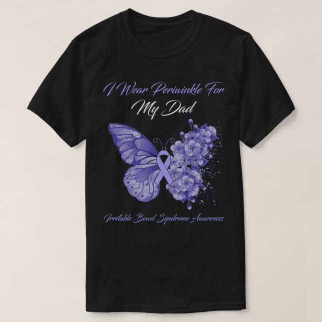 Butterfly I Wear Periwinkle For My Dad Irritable B T-Shirt (Design Front)