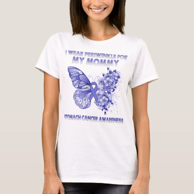 Butterfly I Wear Periwinkle For My Mum Stomach Can T-Shirt (Front)