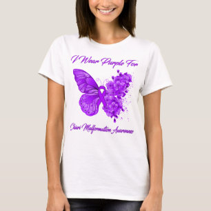Butterfly I Wear Purple For Chiari Malformation  T-Shirt