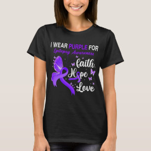 Butterfly I Wear Purple For EPILEPSY AWARENESS T-Shirt