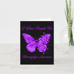 Butterfly I Wear Purple For Fibromyalgia Awareness Card