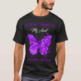 Butterfly I Wear Purple For My Aunt Sarcoidosis Aw T-Shirt