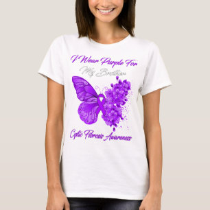 Butterfly I Wear Purple For My Brother Cystic T-Shirt