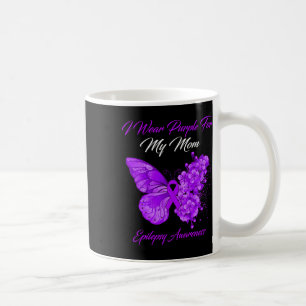 Butterfly I Wear Purple For My Mom Epilepsy Awaren Coffee Mug