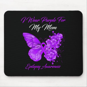 Butterfly I Wear Purple For My Mum Epilepsy Awaren Mouse Mat