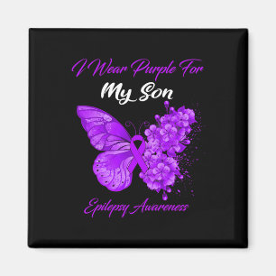 Butterfly I Wear Purple For My Son Epilepsy Awaren Magnet