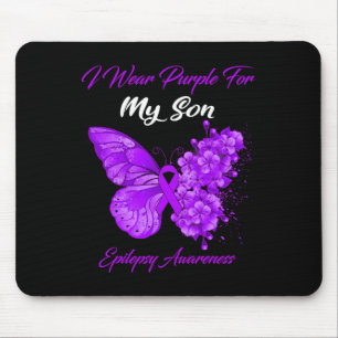 Butterfly I Wear Purple For My Son Epilepsy Awaren Mouse Mat