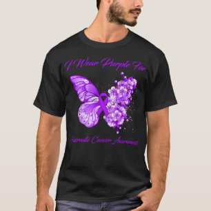 Butterfly I Wear Purple For Pancreatic Cancer Awar T-Shirt