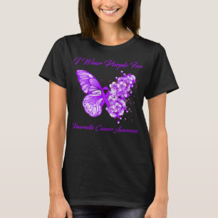 Butterfly I Wear Purple For Pancreatic Cancer  T-Shirt