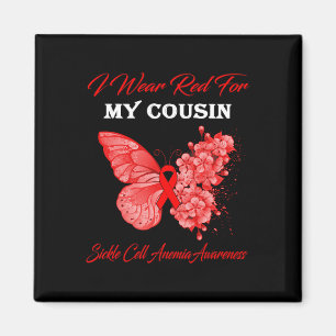 Butterfly I Wear Red For My Cousin Sickle Cell Ane Magnet