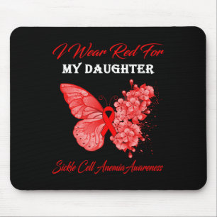 Butterfly I Wear Red For My Daughter Sickle Cell A Mouse Mat