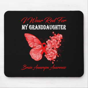 Butterfly I Wear Red For My Granddaughter Brain An Mouse Mat