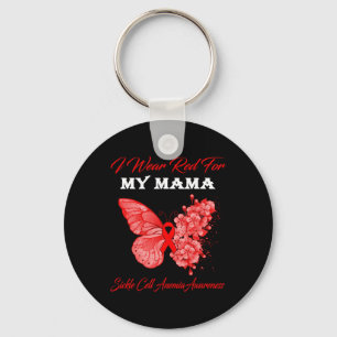 Butterfly I Wear Red For My Mama Sickle Cell Anemi Key Ring