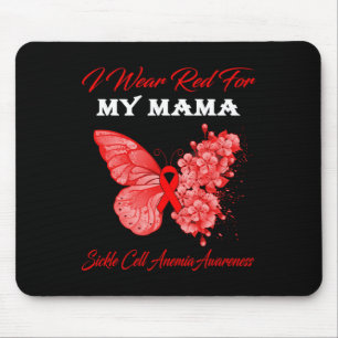 Butterfly I Wear Red For My Mama Sickle Cell Anemi Mouse Mat