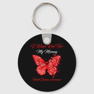 Butterfly I Wear Red For My Mummy Heart Disease Aw Key Ring