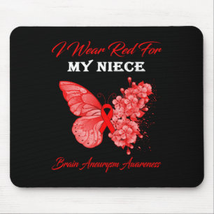 Butterfly I Wear Red For My Niece Brain Aneurysm A Mouse Mat