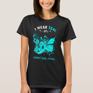 Butterfly I Wear Teal For Interstitial Cystitis Aw T-Shirt