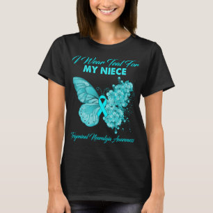 Butterfly I Wear Teal For My NIECE Trigeminal T-Shirt
