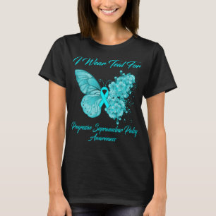 Butterfly I Wear Teal For Progressive Supranuclear T-Shirt
