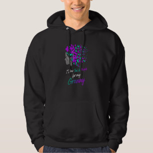 Butterfly I Wear Teal & Purple For Granny Suicide  Hoodie
