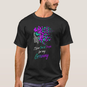 Butterfly I Wear Teal & Purple For Granny Suicide T-Shirt