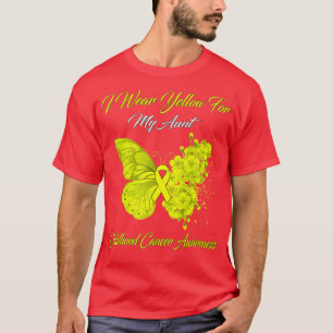 Butterfly I Wear Yellow For My Aunt Childhood Canc T-Shirt