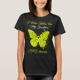 Butterfly I Wear Yellow For My Brother COPD  T-Shirt