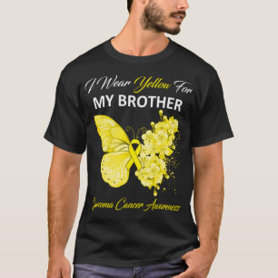 Butterfly I Wear Yellow For My Brother Sarcoma Can T-Shirt