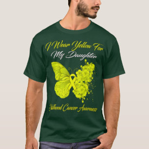 Butterfly I Wear Yellow For My Daughter Childhood  T-Shirt