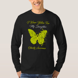 Butterfly I Wear Yellow For My Daughter Obesity Aw T-Shirt