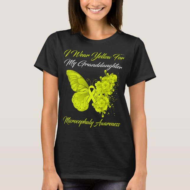 Butterfly I Wear Yellow For My Granddaughter Micro T-Shirt (Front)