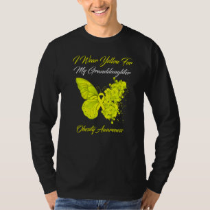Butterfly I Wear Yellow For My Granddaughter Obesi T-Shirt