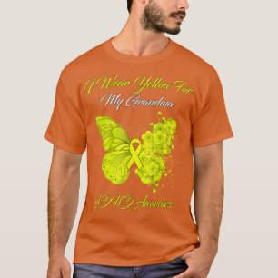 Butterfly I Wear Yellow For My Grandma ADHD Awaren T-Shirt
