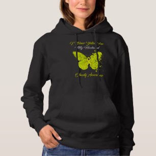 Butterfly I Wear Yellow For My Husband Obesity Awa Hoodie