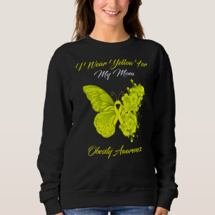 Butterfly I Wear Yellow For My Mum Obesity Awarene Sweatshirt