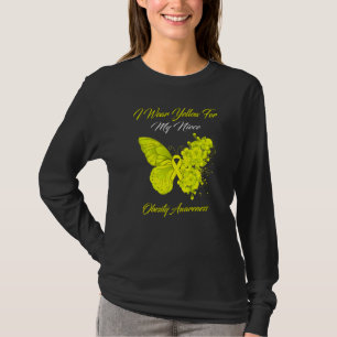 Butterfly I Wear Yellow For My Niece Obesity Aware T-Shirt