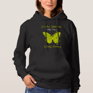 Butterfly I Wear Yellow For My Papa Obesity Awaren Hoodie