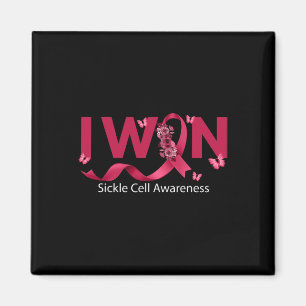 Butterfly I Win Burgundy Ribbon Sickle Cell Awaren Magnet