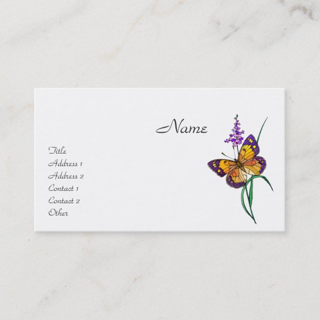 Butterfly Illustration Business Card (Front)