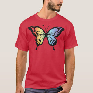 Butterfly Illustration Design Rainbow Detailed Win T-Shirt