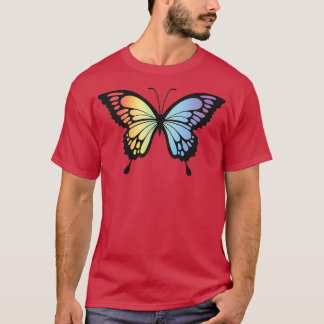 Butterfly Illustration Design Rainbow Detailed Win T-Shirt