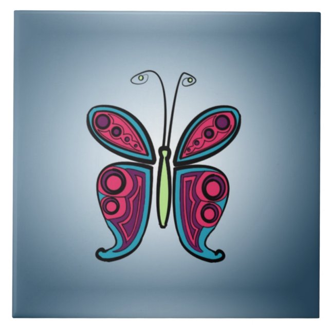 Butterfly illustration tile (Front)