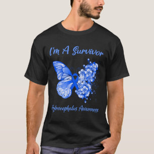 Butterfly I'm A Survivor Hydrocephalus Awareness T-Shirt