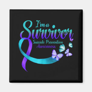 Butterfly Im A Survivor Suicide Prevention Awarene Magnet