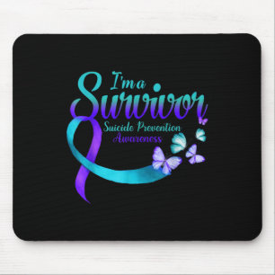 Butterfly Im A Survivor Suicide Prevention Awarene Mouse Mat
