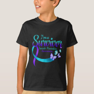 Butterfly Im A Survivor Suicide Prevention Awarene T-Shirt