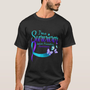 Butterfly Im A Survivor Suicide Prevention Awarene T-Shirt