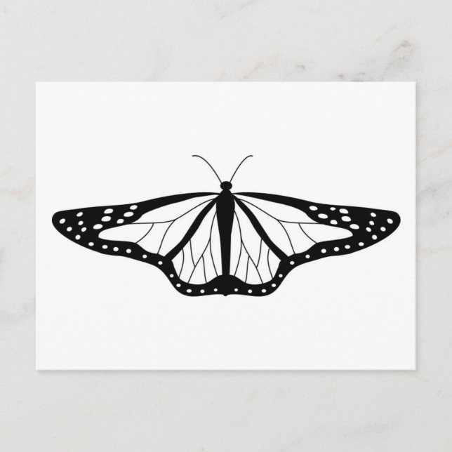 Butterfly Image In Black and White Postcard (Front)
