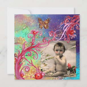 BUTTERFLY IN BLUE, BABY BOY SHOWER Photo Template