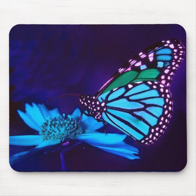 Butterfly in Blue Light Mousepad (Front)